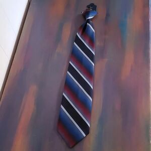 NWT Puritan Special Edition Mens Clip-On Tie Blue Gray Red